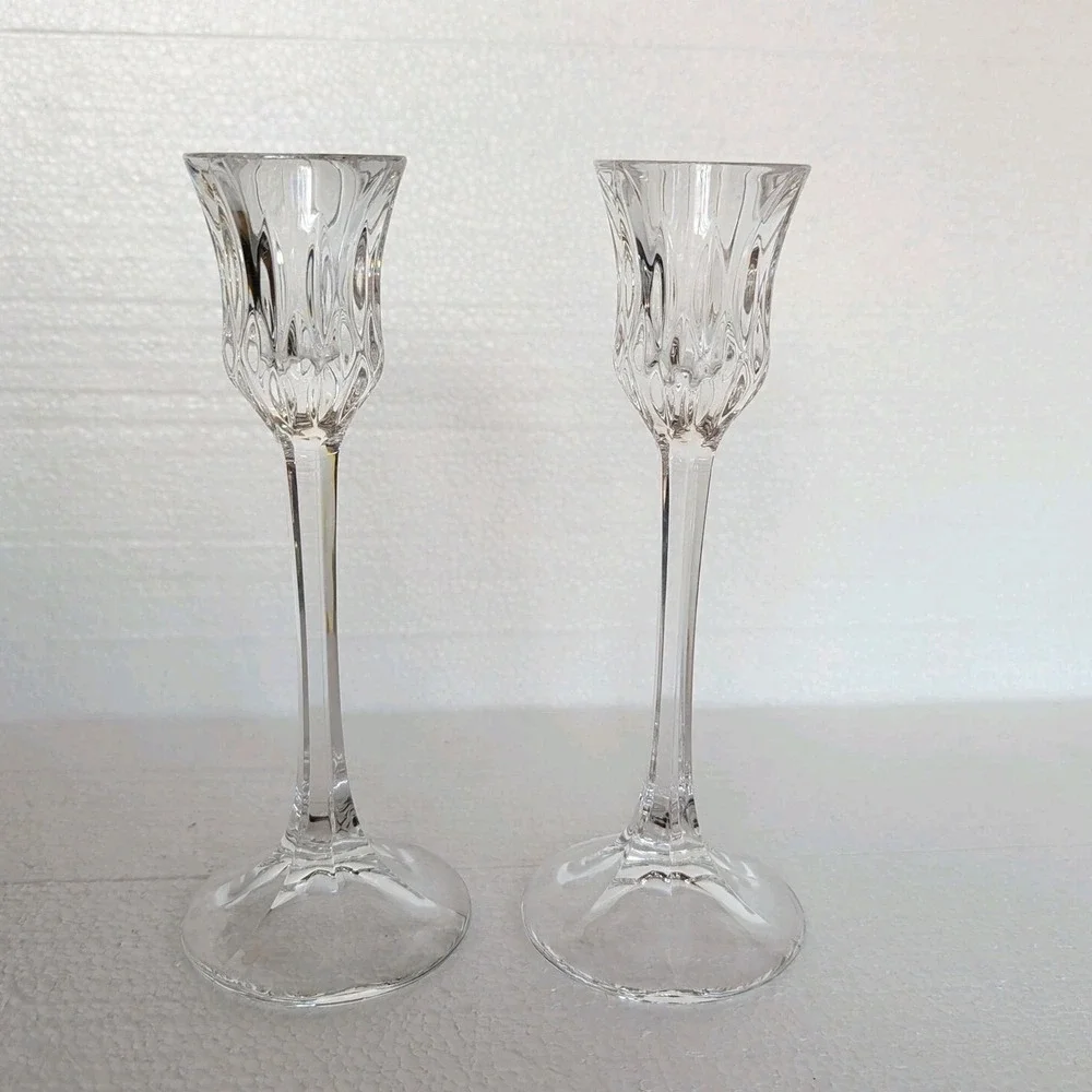 Gorham Althea Crystal‎ Candlestick Pair 8.5